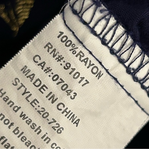 Solitaire Navy Blue Button Down Shirt with Gold Accents - Picture 5 of 9